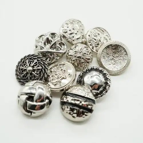 金属银色纽扣大衣风衣贸易西装外套教课扣子饰品配件复古合金