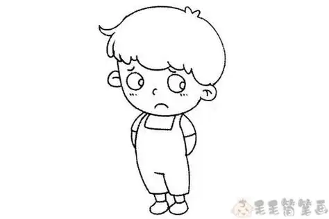 简单易学-儿童简笔画大全简笔画人男孩弯腰人物侧面简