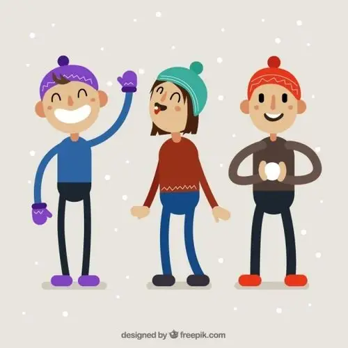 冬天穿衣服的好朋友设计元素素材免费下载(图片编号:8756245)-六图网