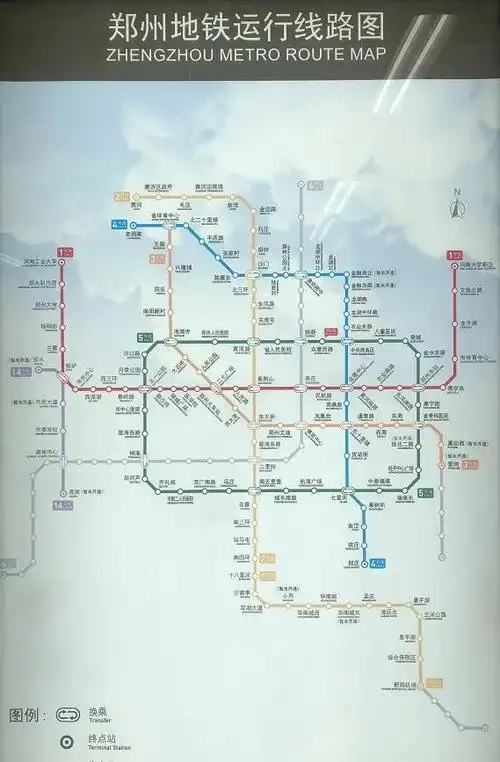 (当前郑州地铁已通车线路图)