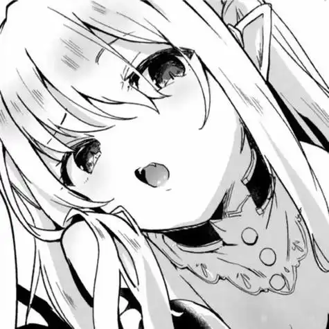 日系漫画风黑白可爱女生头像