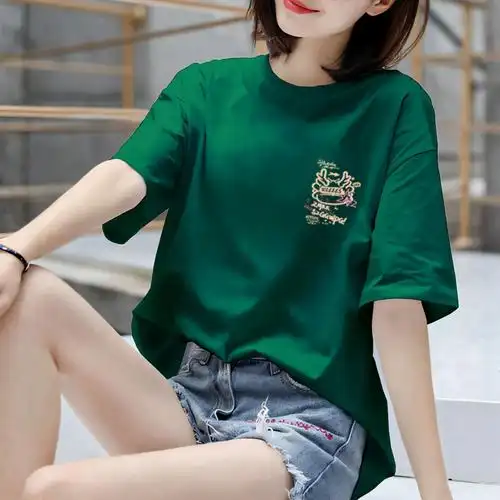 6170甜辣风女装直播洋气休闲上衣夏天百搭衣服时尚短袖t恤女夏 - 17网