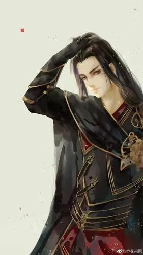 手绘古风黑衣男子