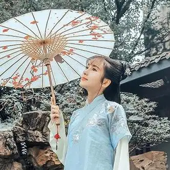 汉服带伞女生头像唯美古风真人头像