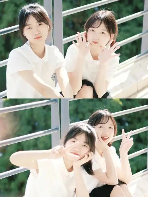 双人拍照姿势分享闺蜜写真