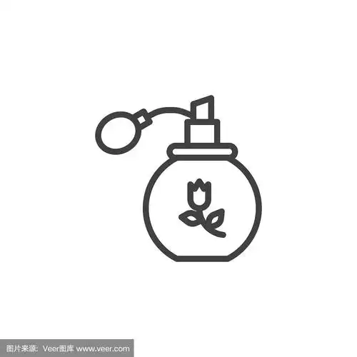 瓶子,香水瓶,线图标,复古风格,细的