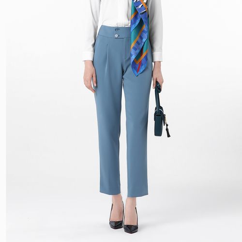 宝姿秋季女装长裤ol通勤职业装修身西装裤