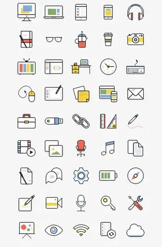 创意手图标元素组合简约趣味免抠素材