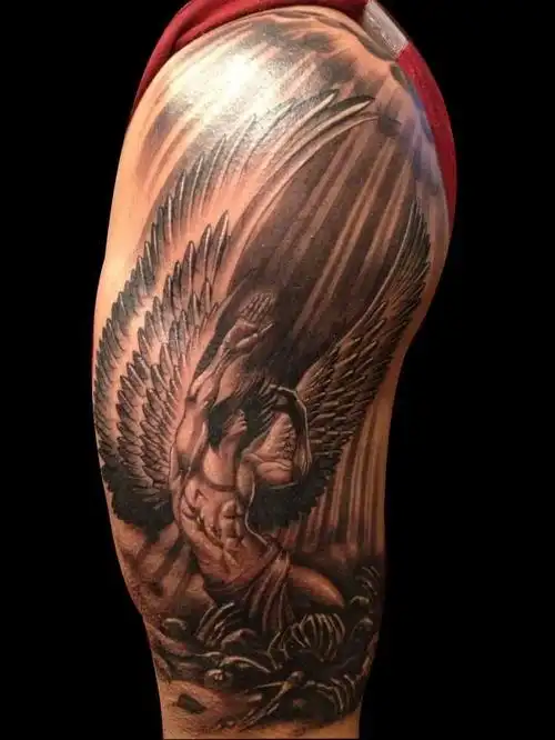 堕落天使手臂纹身大臂纹身图案3