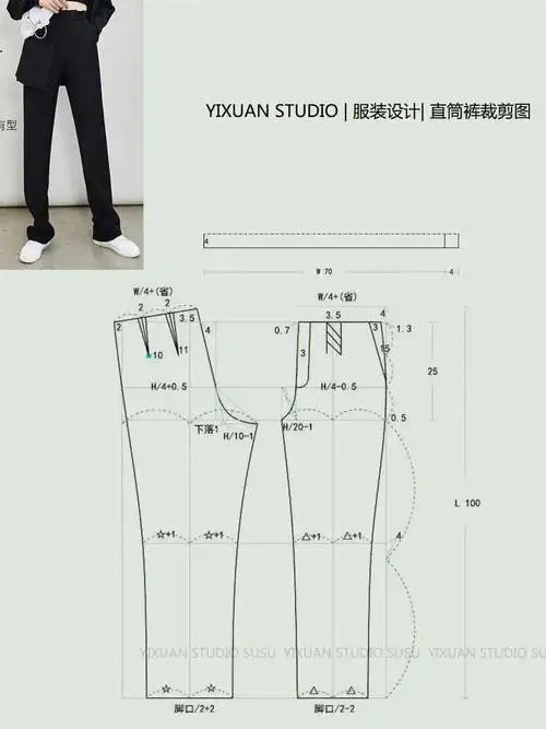 苏苏直筒裤裁剪图一定要拥有的裤型
