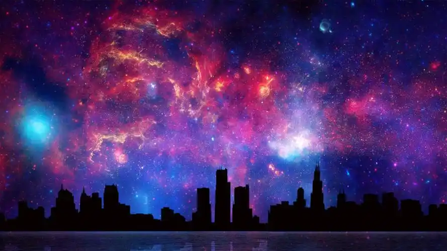 深蓝色的天空高清桌面壁纸