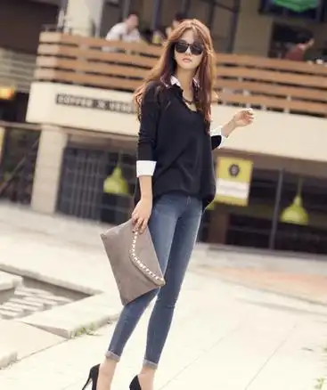 街拍模特照片美普通人可以参考几种单人全身站姿街头时尚美姿