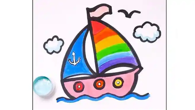 1000个简笔画挑战小帆船,简单又好学的儿童简笔画,一起画起来吧-母婴