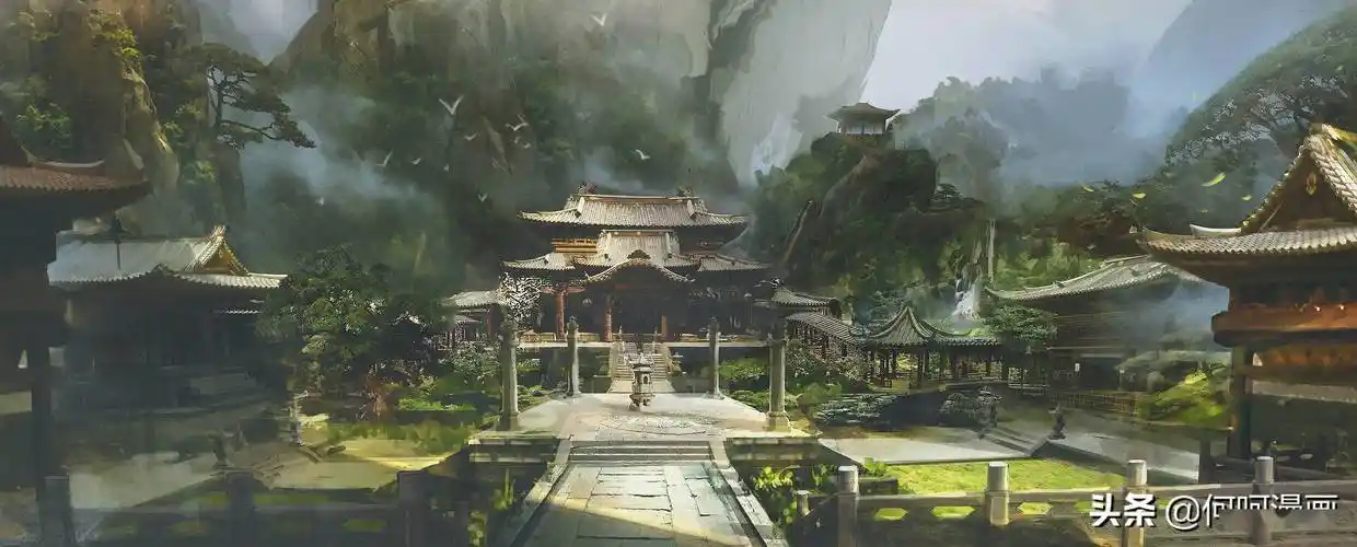 一组古风概念场景插画作品欣赏很有电影镜头的感觉