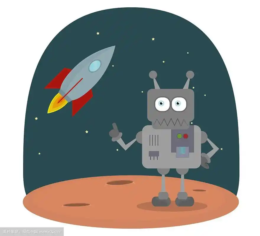在星球上的机器人卡通人物