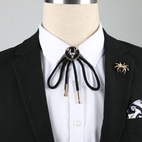 欧美波洛克领绳牛仔帽子搭配西装领带骷髅头配饰衬衫领结绳