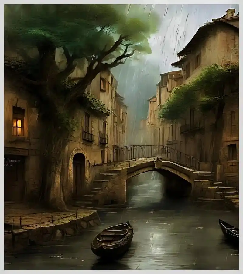 ai软件体验,学习意境图.#江南烟雨色 #小桥流水人家 #带 - 抖音