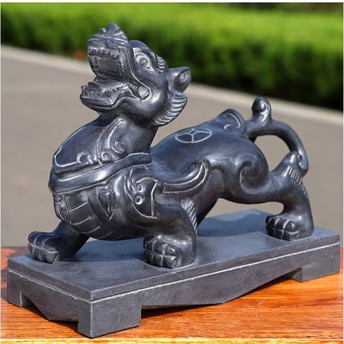 奥琅石苑石头摆件石雕青石貔貅摆件皮丘摆件一对风水招财聚财门口看门