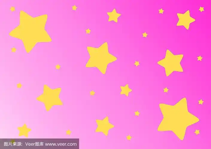 粉红色背景上的黄色星星