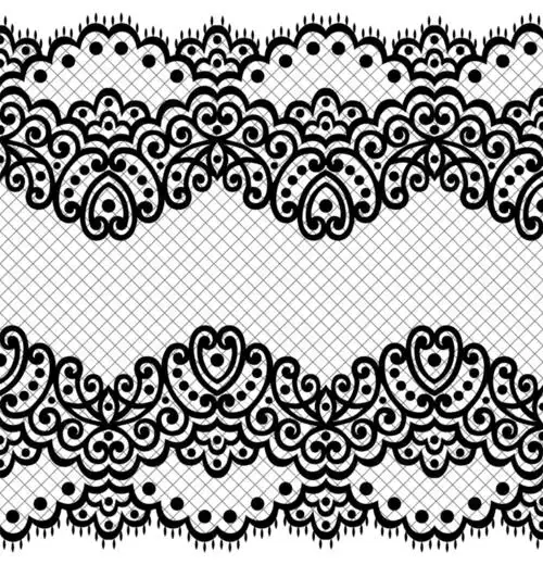 蕾丝图案纹样矢量素材