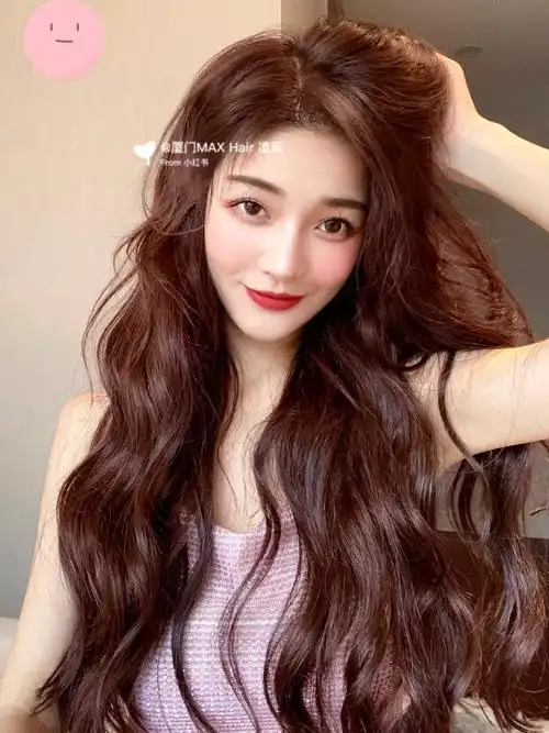 长发女生染焦糖棕色太温柔啦动漫女主发色,中长发图片,发型图片