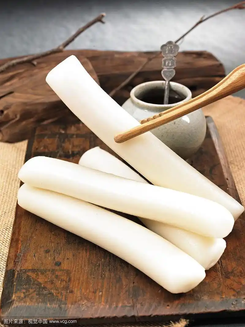 白色,长,年糕,韩国的食物