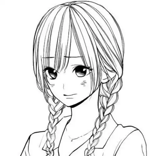 二次元 头像 女生动漫女生头像 简笔画铅笔手绘,可爱的动漫美少女线稿