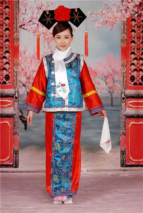 特价! 格格服装古装 演出服还珠格格舞台写真小燕子服装清朝服饰