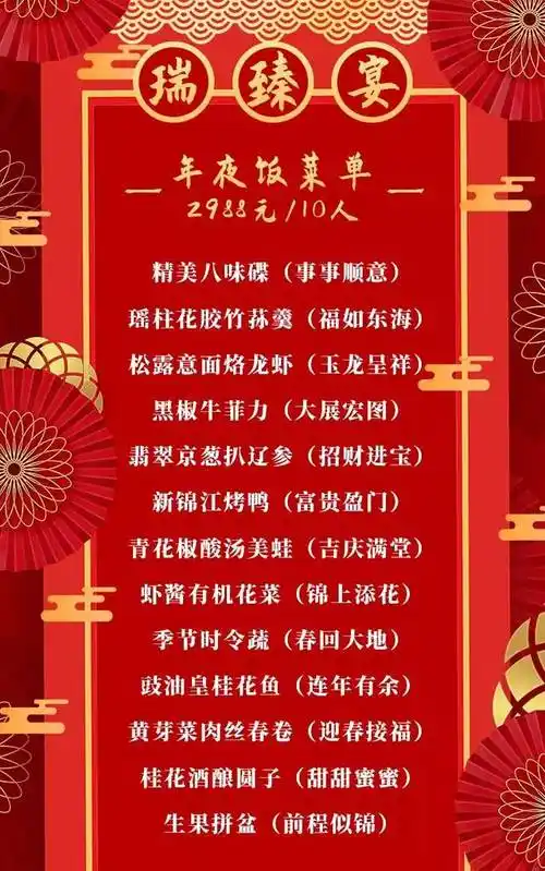 当然这些硬菜只是冰山一角 我提前为大家剧透这场年夜饭的菜单 整整20