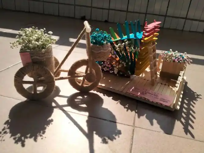 粘土综合材料花束纸贴画手工作品