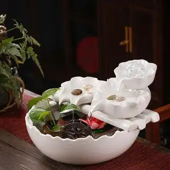 流水招财生财摆件家居桌面乔迁开业礼品创意喷泉风水轮转运珠