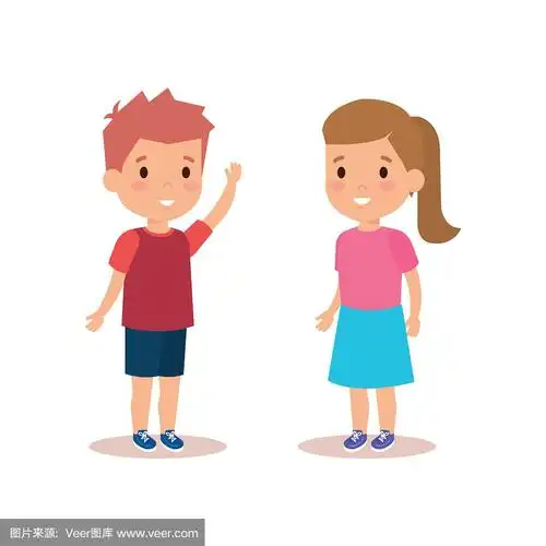 男孩和女孩卡通