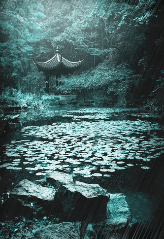 行走在雨中思索着两个不同世界的偶遇