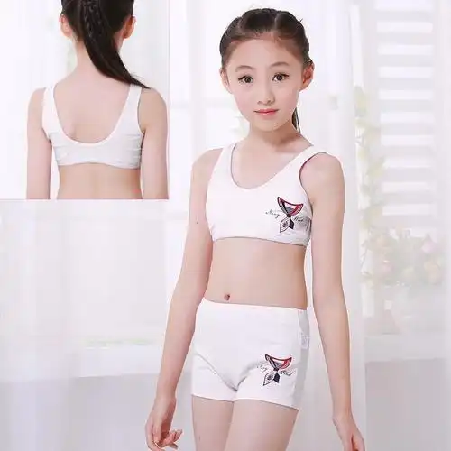 全棉文胸儿童运动背心女童小学生育期大童女孩内衣抹胸罩防凸点