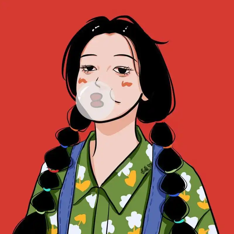 插画 | 头像 | 吹泡泡的小姑娘～ 图片可做个人头像,个人壁纸 92
