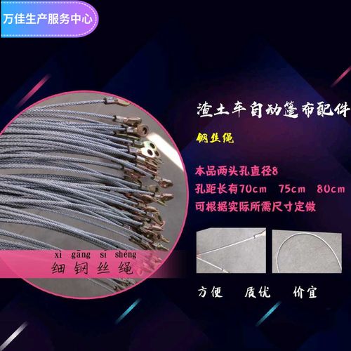 后八轮电动蓬盖 自卸车 渣土车自动篷布配件 带孔连接头 细钢丝绳