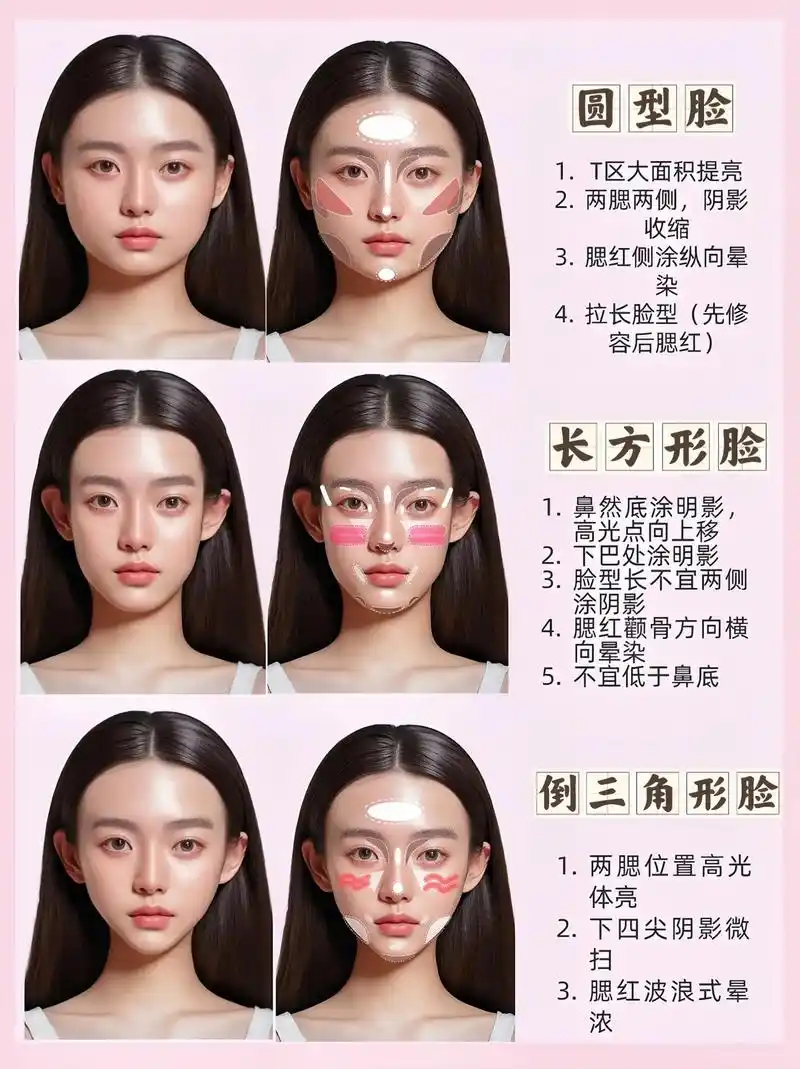 6种脸型修容方法,快找准你的修容方法吧 修容是妆容的点睛之笔