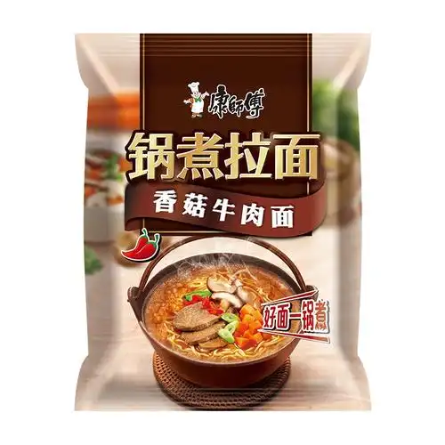 康师傅 方便面(ksf)锅煮拉面 香菇牛肉面 煮面袋装 泡面五连包