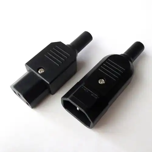 插头电动车充电品字插座纯铜三孔三针ac电源插头