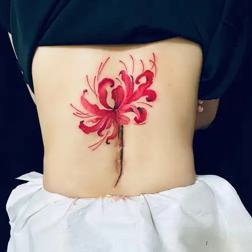 纹身彼岸花遮盖伤疤