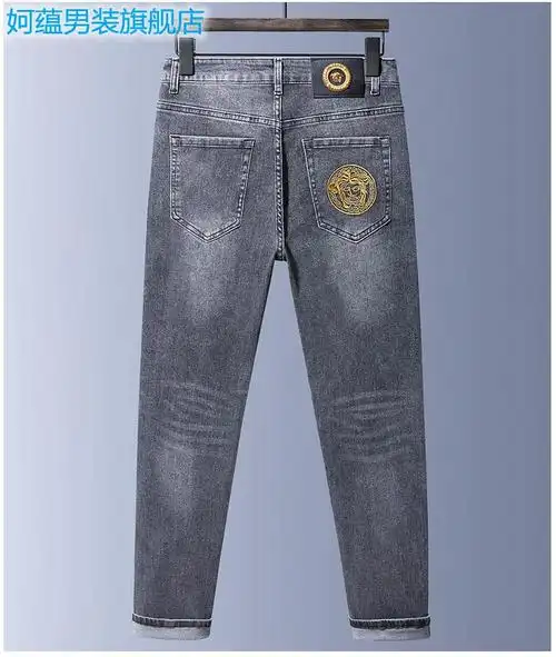 美杜沙瓦萨琪潮牌剪标欧货品牌美杜沙牛仔裤男士修身小脚原单尾单出口