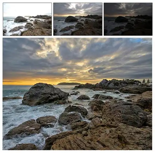 需要至少三张以上不同曝光的图片,曝光不足,曝光适当,曝光过度至少各