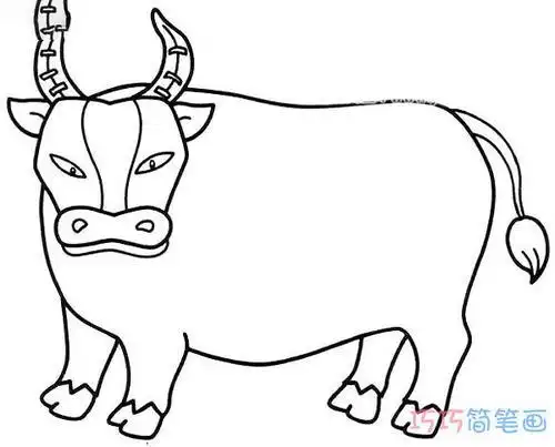 老黄牛的简笔画牛的画法