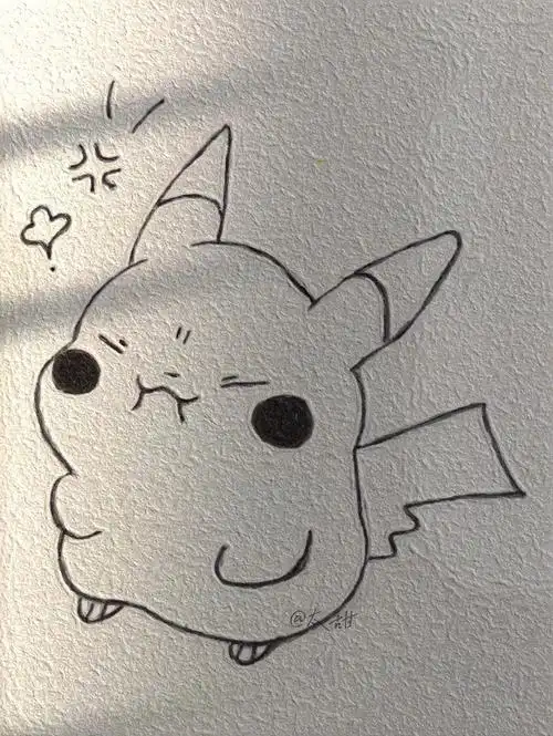 简笔画哼生气的皮卡丘附步骤
