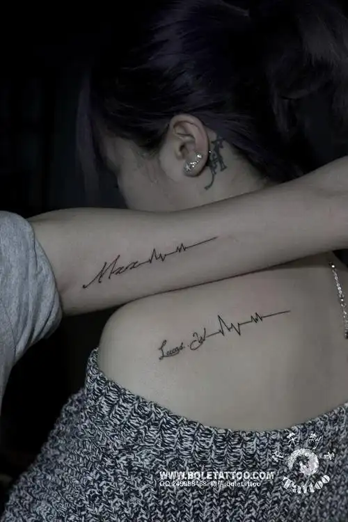 心电图字母纹身##情侣纹身##纹身##.