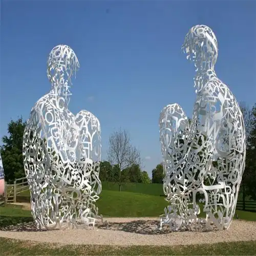 不锈钢人物镂空雕塑现代抽象金属户外公园园林景观装饰品摆件