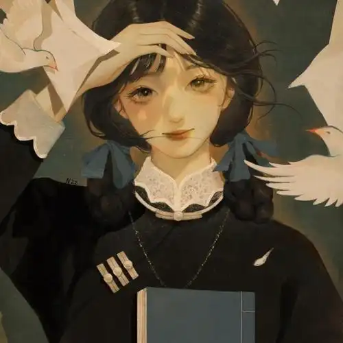 潜心学习学霸女生动漫头像图片