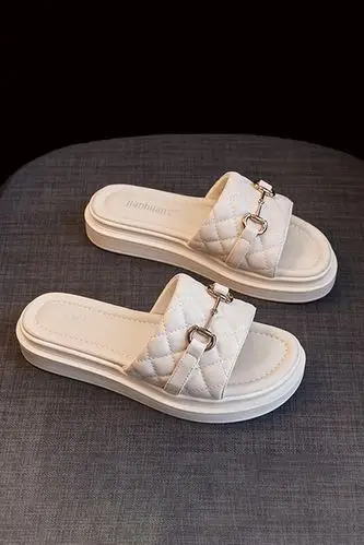 厚底拖鞋女夏季外穿2021年新款百搭马衔扣一字拖软底网红时尚松糕沙滩