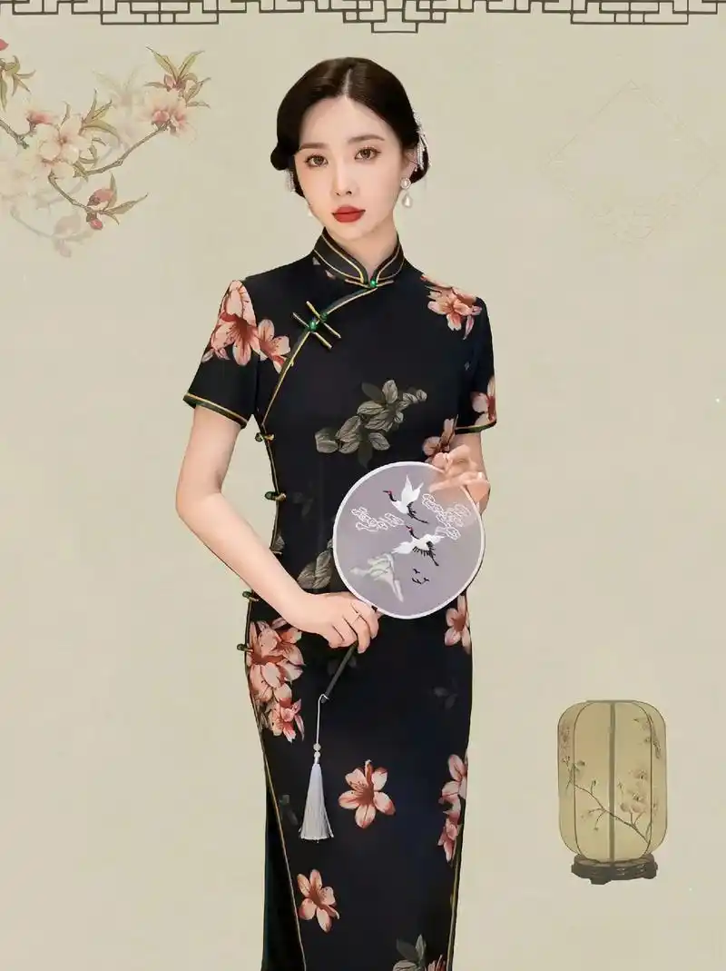 民国风复古旗袍.