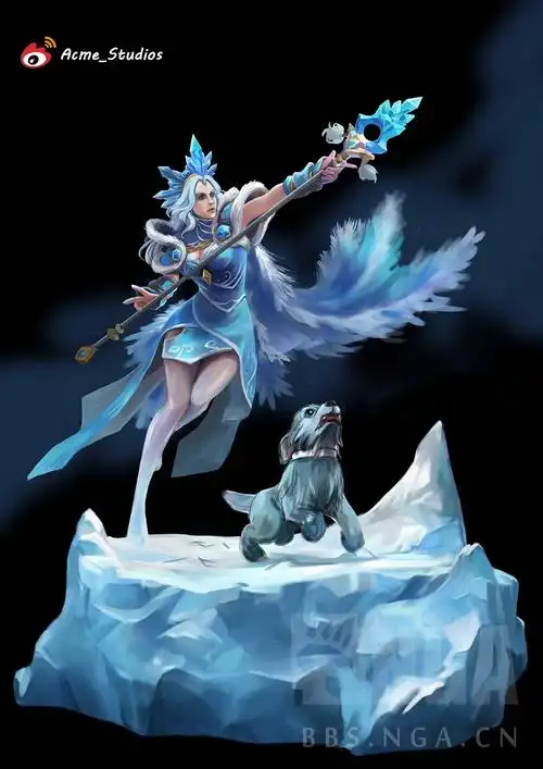 至宝冰女手办原画已修订细节尚未刻画完整